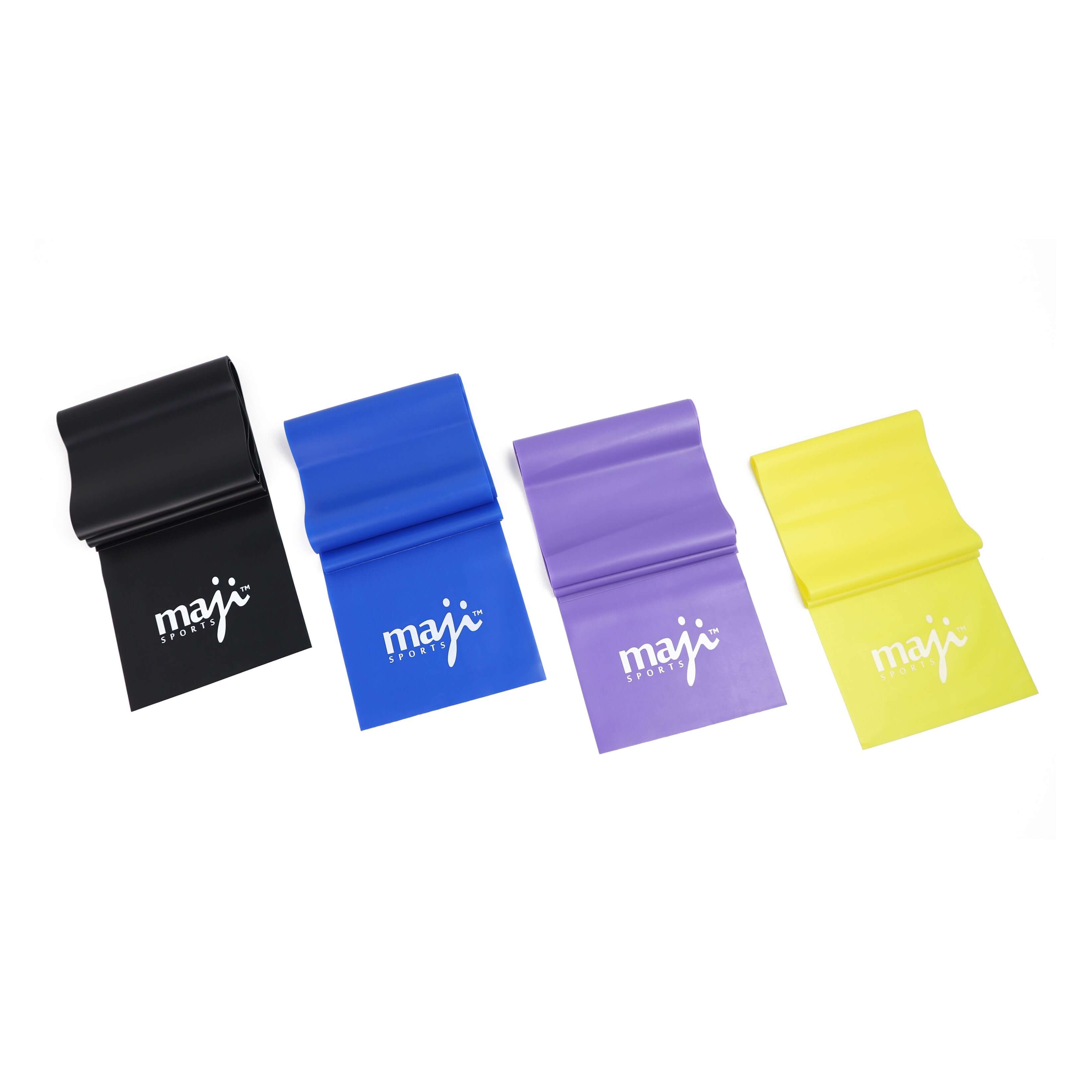 Maji Sports Flat Resistance Band 4-Pack — Variable Stretch Levels