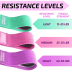 XGear Fitness Fabric Resistance Bands — Set of 3 for Glutes and Hips