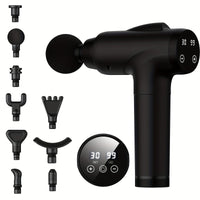 Deep Tissue Percussion Massage Gun — 30 Speeds, 9 Attachments