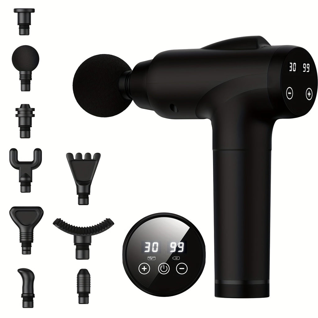 Deep Tissue Percussion Massage Gun — 30 Speeds, 9 Attachments