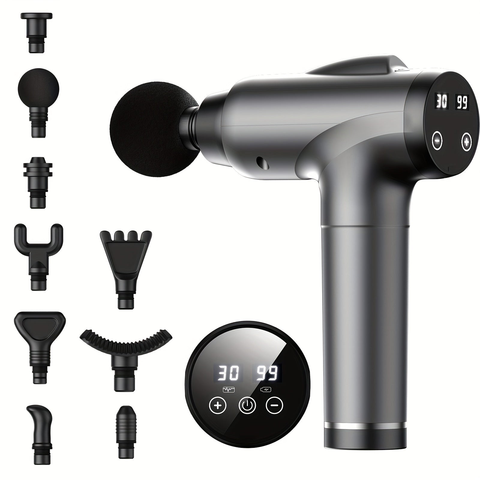 Deep Tissue Percussion Massage Gun — 30 Speeds, 9 Attachments