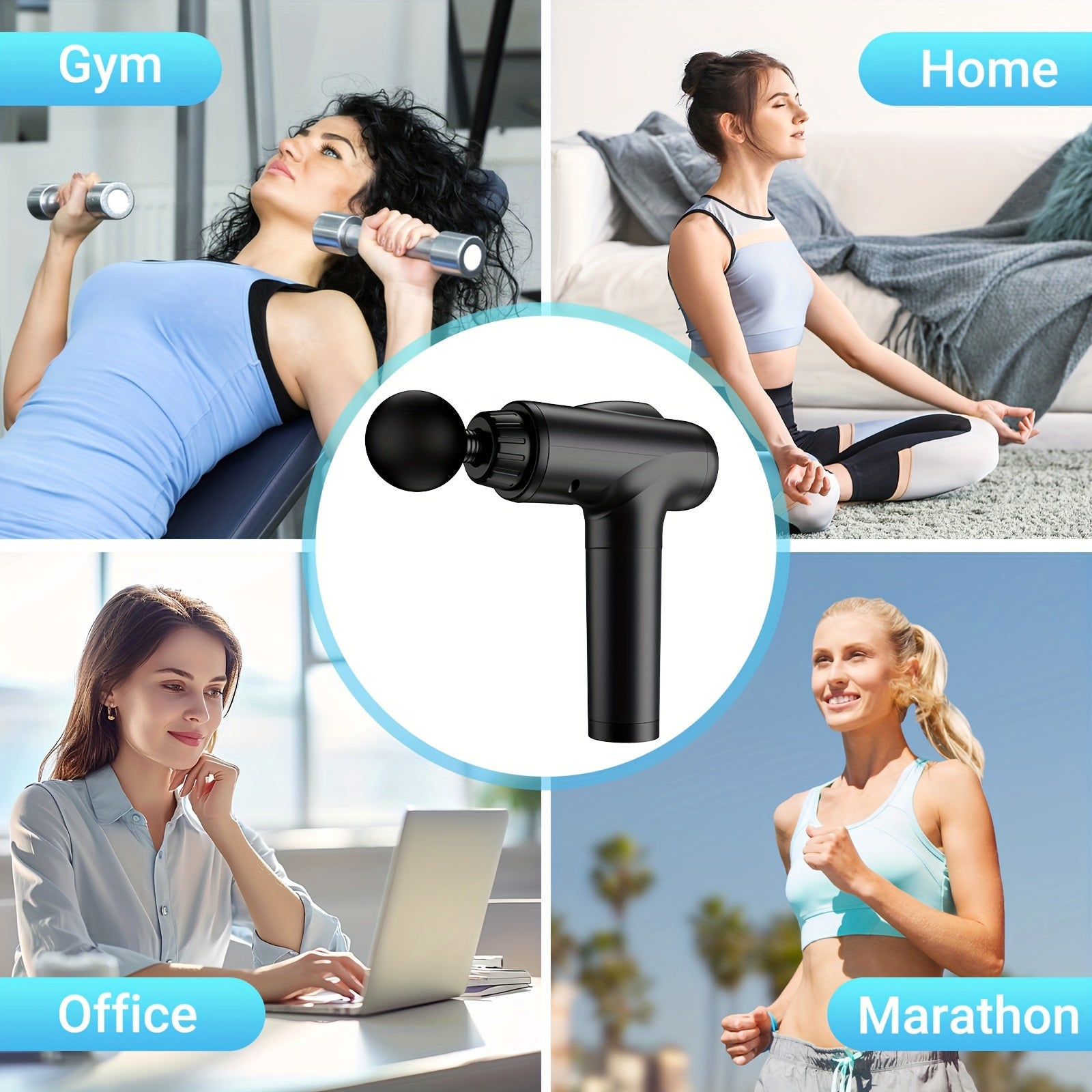 Deep Tissue Percussion Massage Gun — 30 Speeds, 9 Attachments