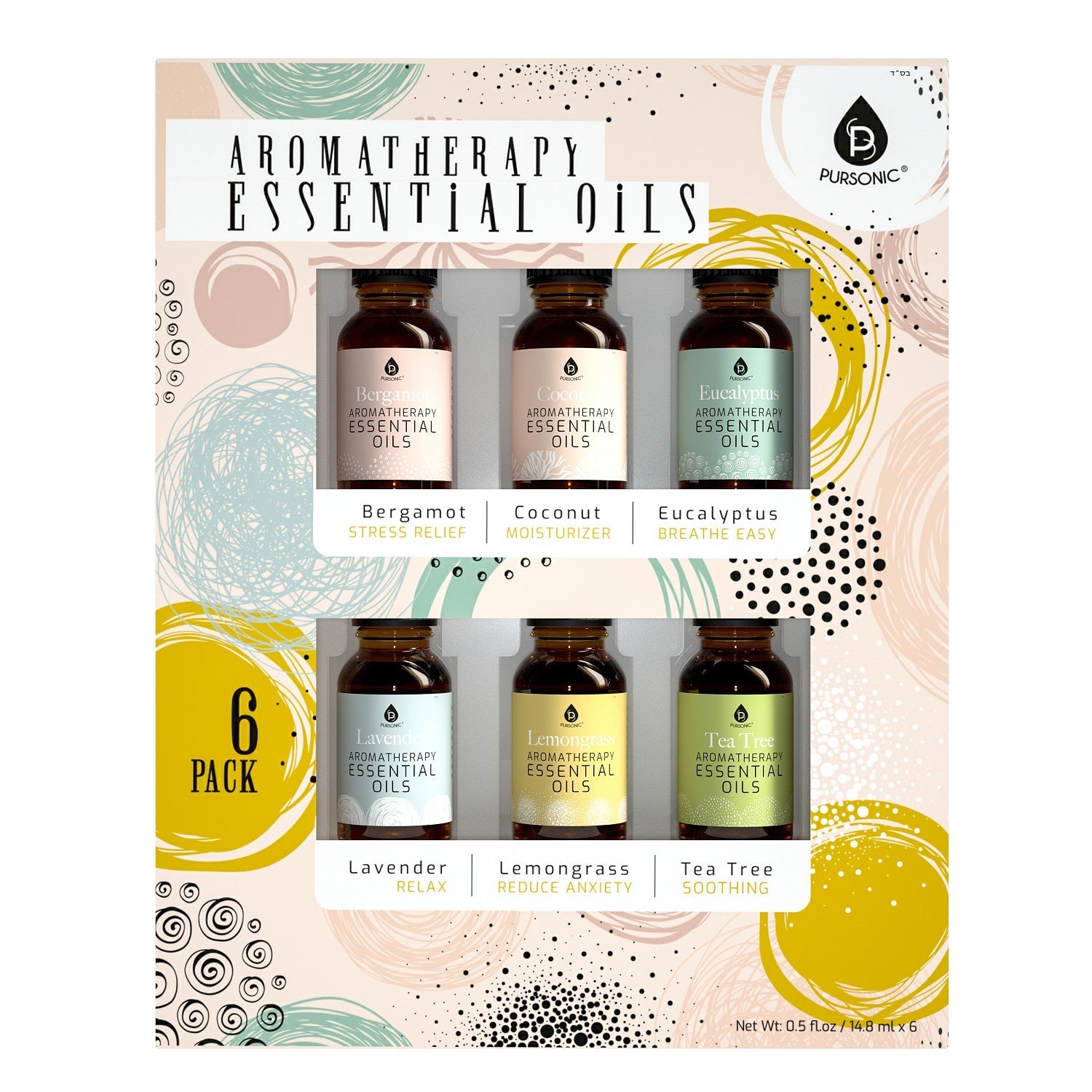 6-Pack Aromatherapy Essential Oil Set