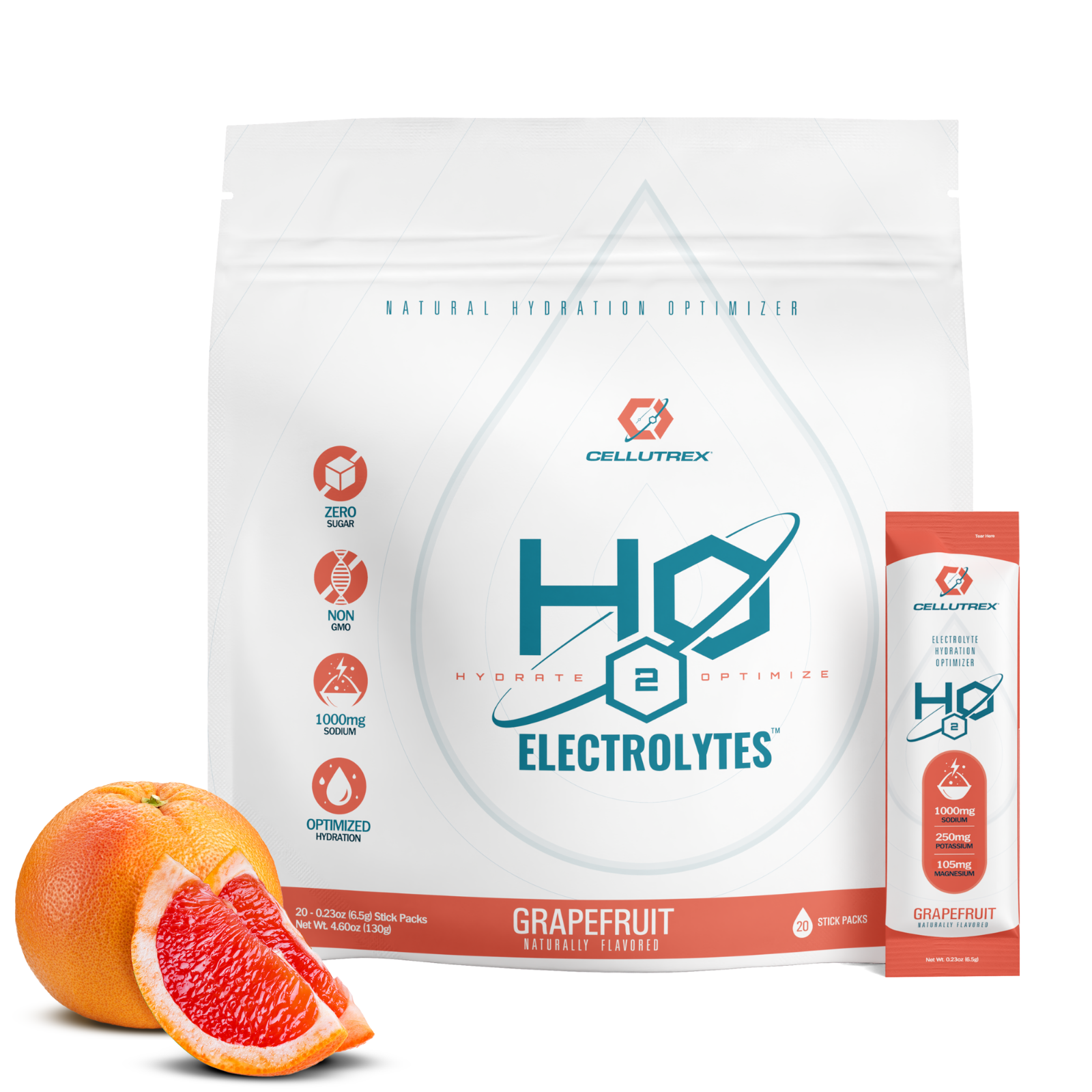 H2O ELECTROLYTES™ - Grapefruit | Zero Sugar Electrolyte Powder