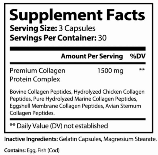 Premium Collagen Peptides — Types I, II, III, V & X
