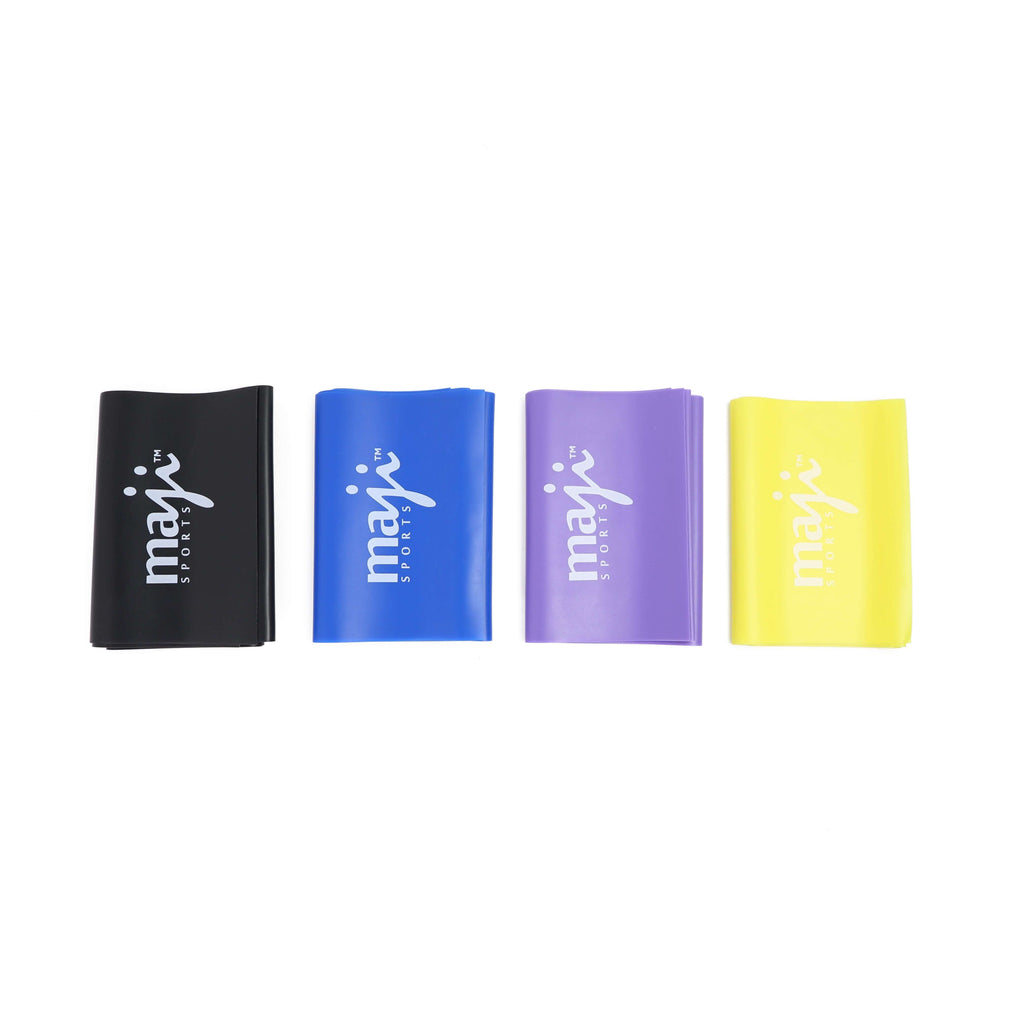 Maji Sports Flat Resistance Band 4-Pack — Variable Stretch Levels