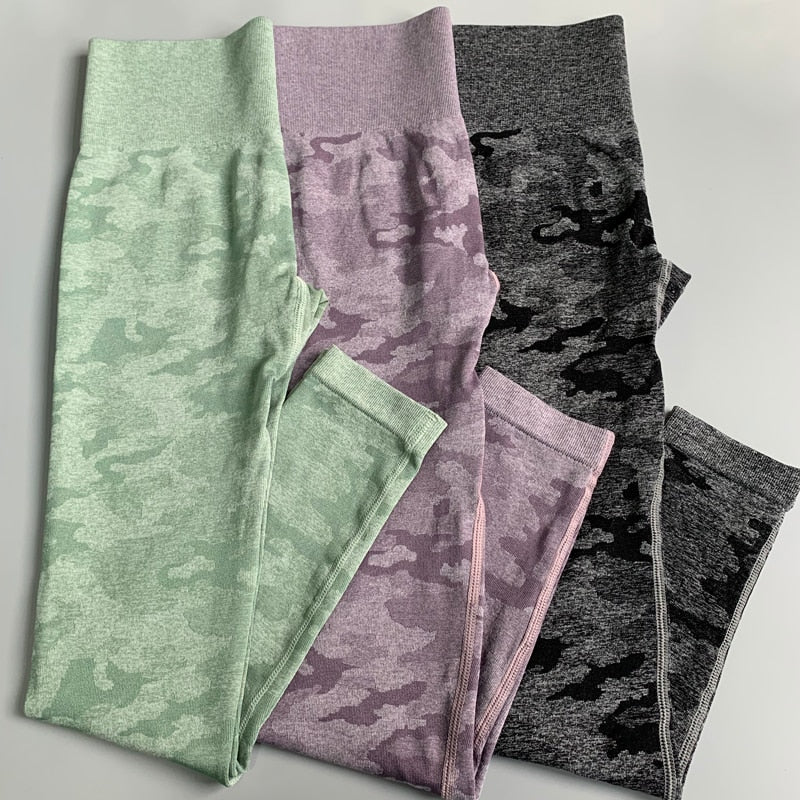 Seamless Camo High-Waist Leggings — Women's